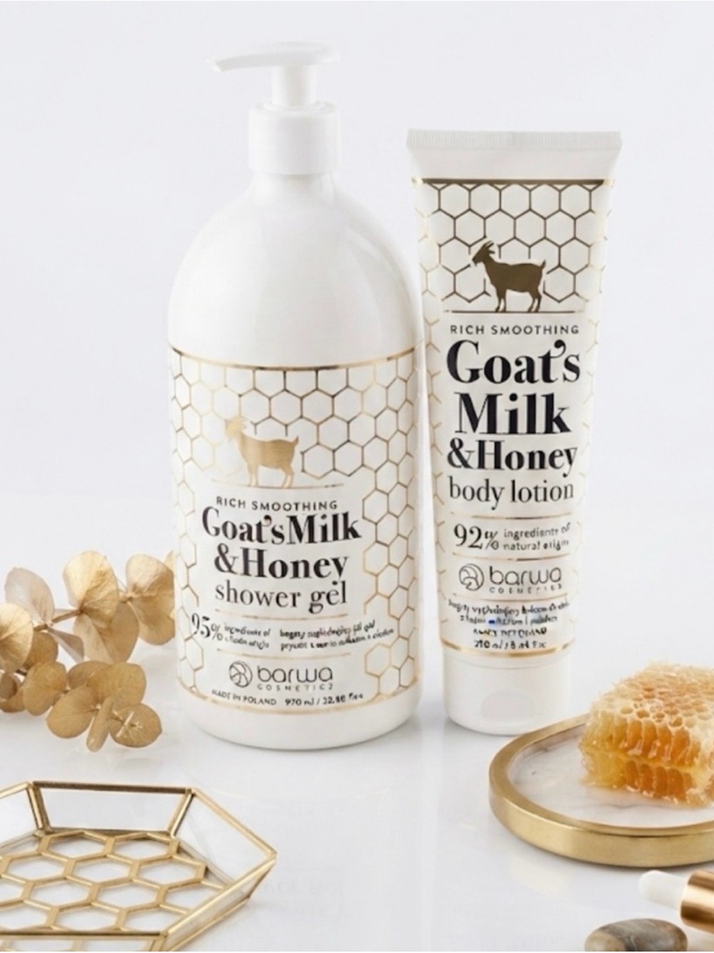 Barwa Goat's Milk & Honey Body Lotion and Shower Gel Milk & Honey Made in Poland